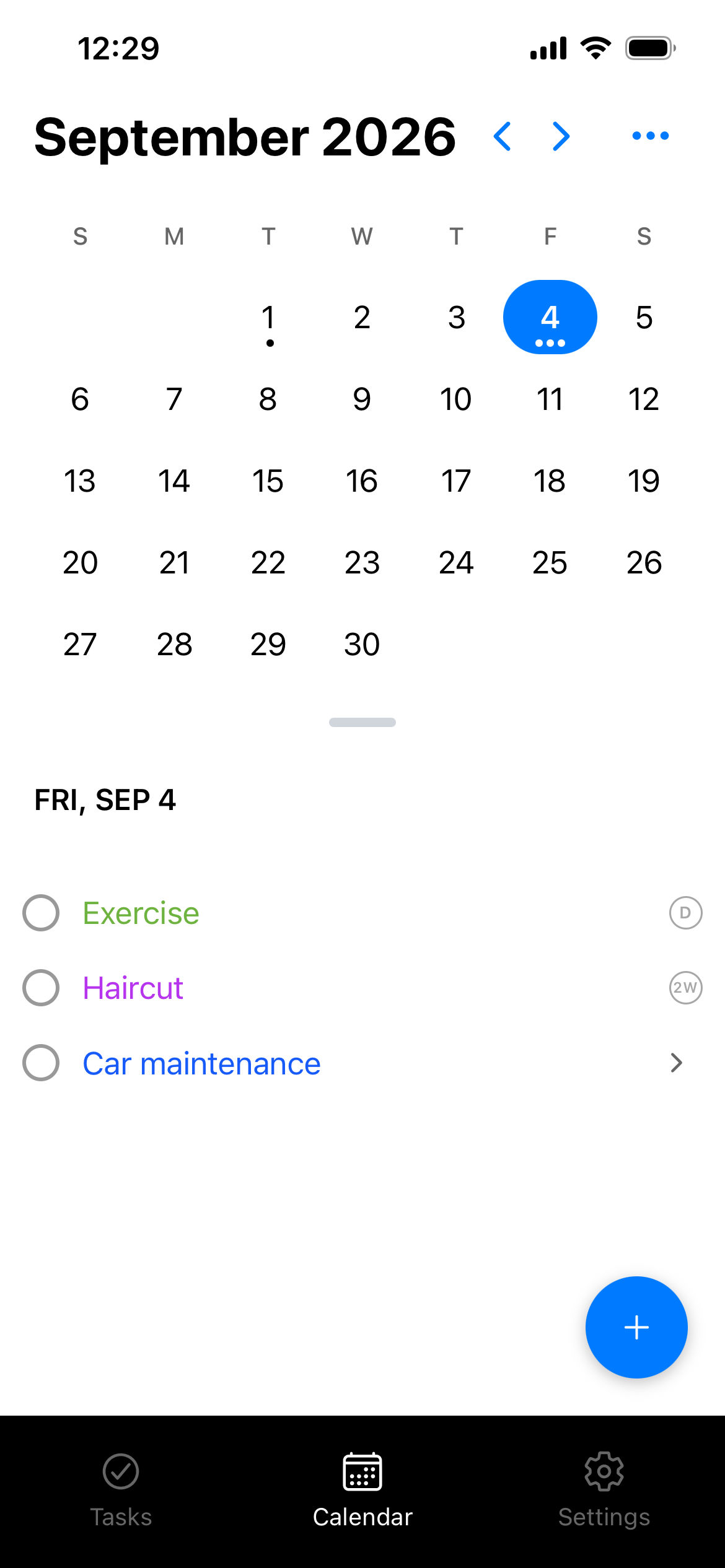 SimplyDo app screenshot - Calendar Integration